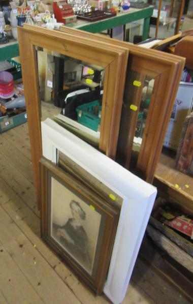 THREE MIRRORS AND A PENCIL AND WASH PORTRAIT Image