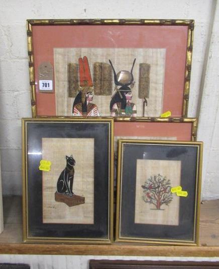 FOUR EGYPTIAN PAPYRUS PRINTS Image