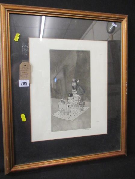 FRAMED SIGNED JAPANESE ETCHING DATED 1998 Image