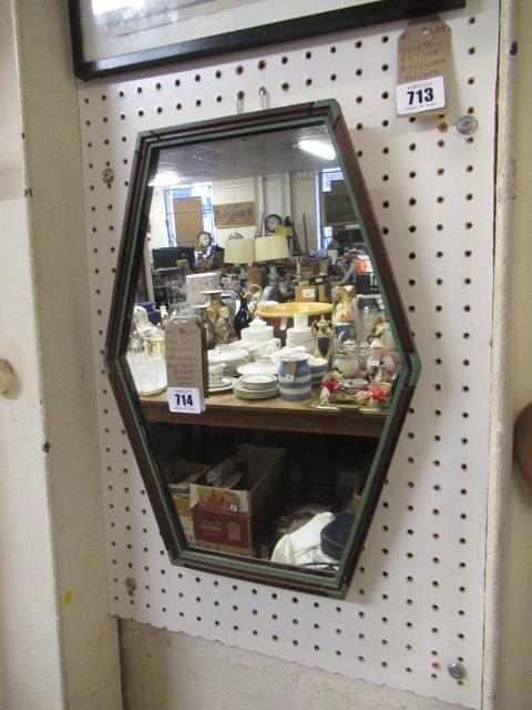 ROWLEY GALLERY OF LONDON ART DECO MIRROR WITH LABEL VERSO Image