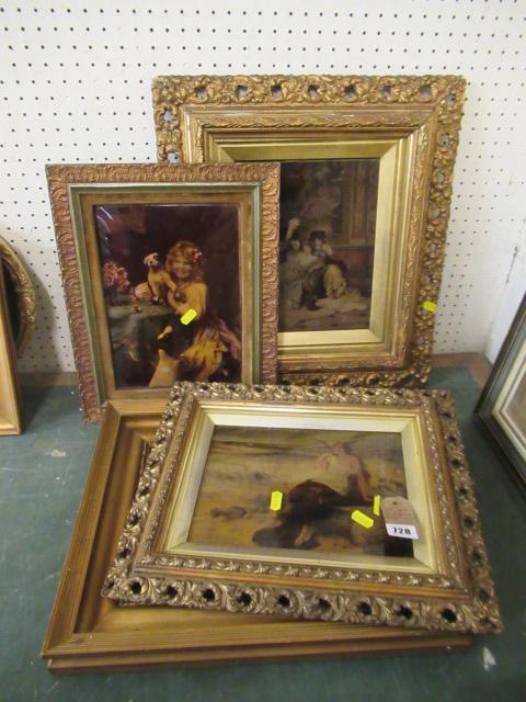 FOUR VICTORIAN GILT FRAMED CRYSTOLEUM PRINTS Image