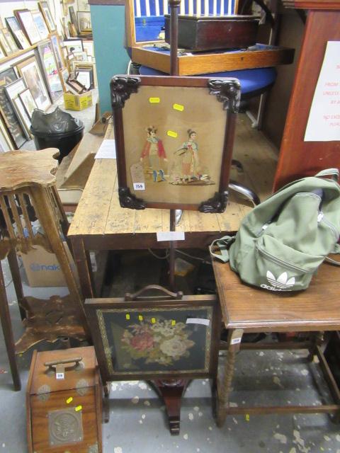 MAHOGANY AND NEEDLEWORK POLESCREEN Image