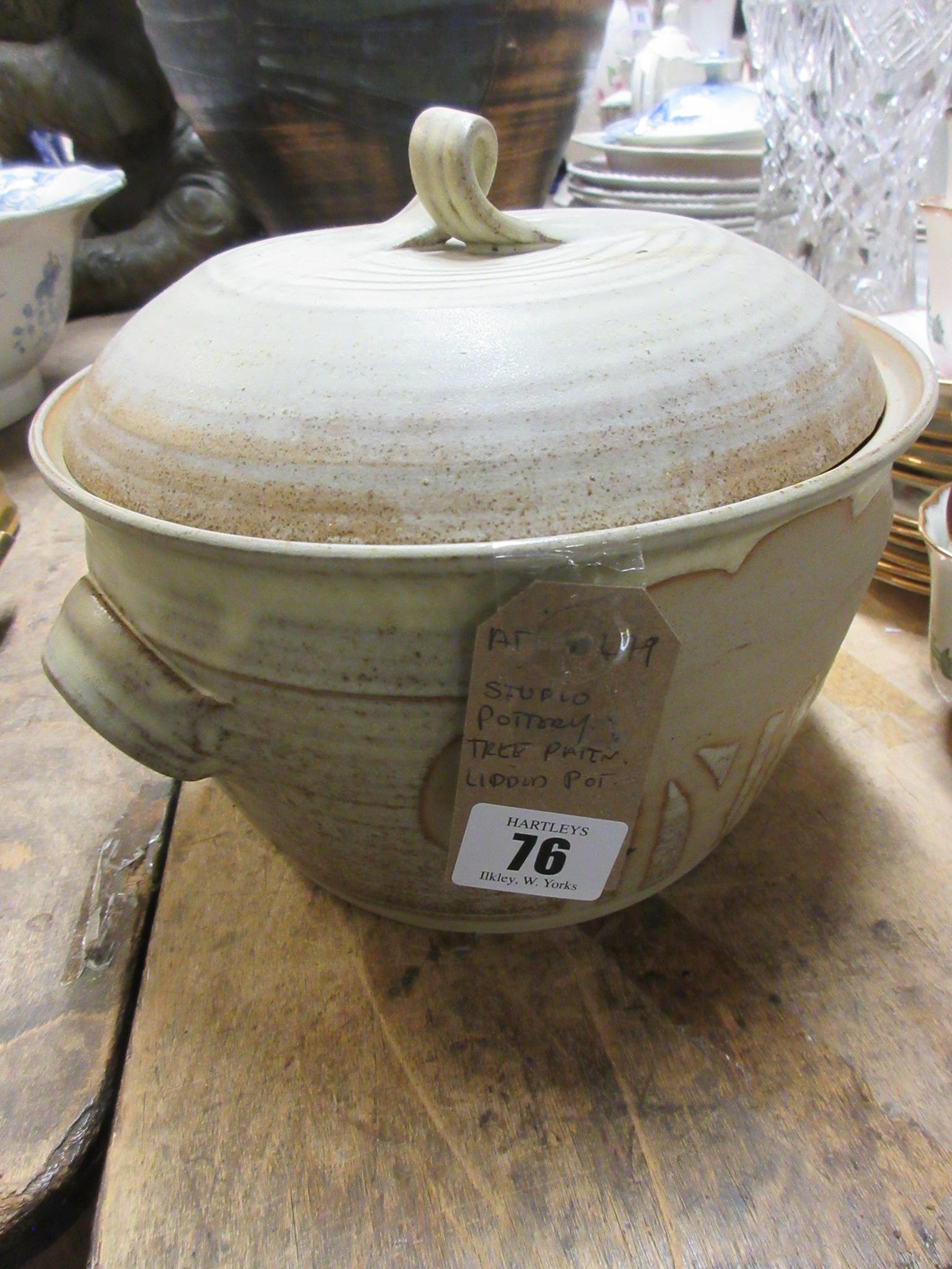 STUDIO POTTERY TREE PATTERN TUREEN AND COVER Image