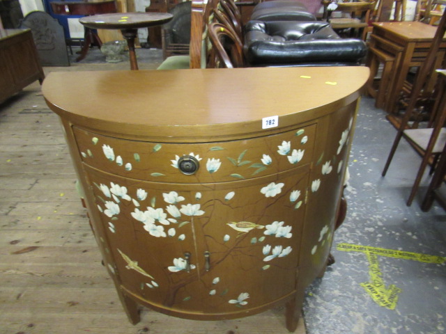DECORATIVE PAINTED BOW FRONT CABINET Image