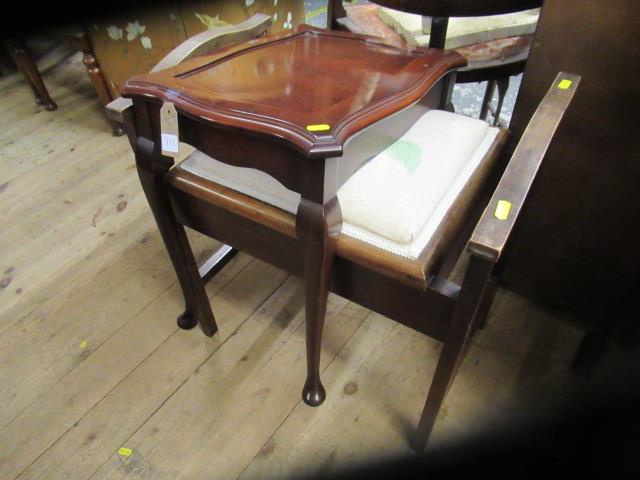 SMALL SIDE TABLE AND A PIANO STOOL Image