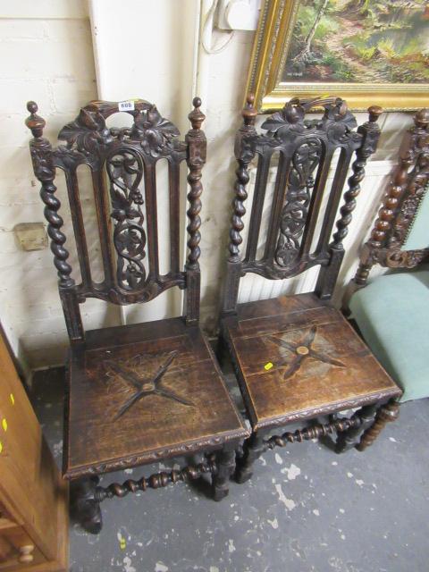 PAIR OF OAK HALL CHAIRS Image