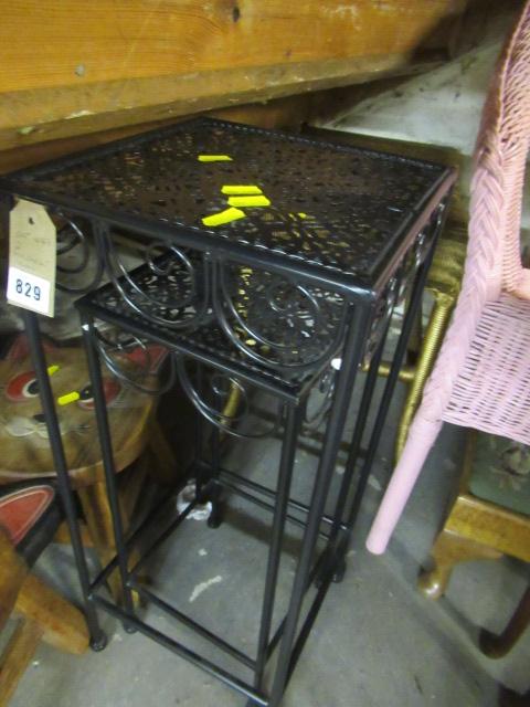 TWO WROUGHT IRON OCCASIONAL TABLES Image