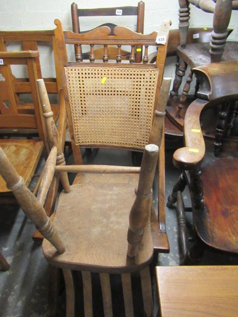 ROCKING CHAIR AND PINE KITCHEN CHAIR Image