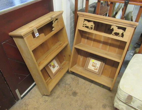 TWO PINE WALL UNITS WITH TWO PINE FRAMED PRINTS Image