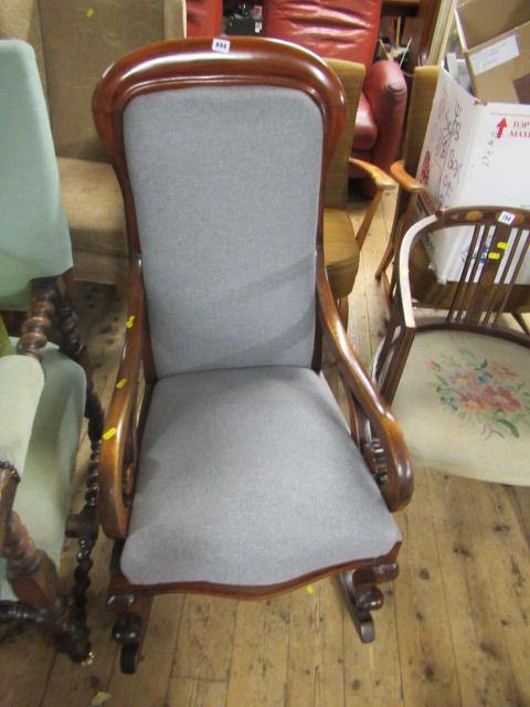 BLUE UPHOLSTERED ROCKING CHAIR Image