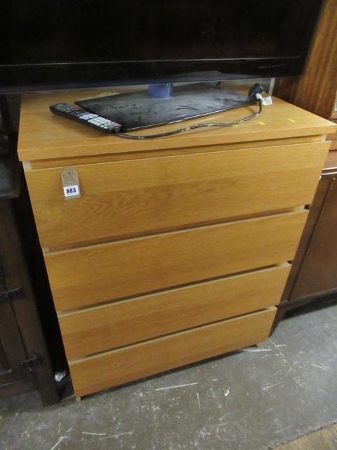 LIGHT OAK CHEST OF DRAWERS Image