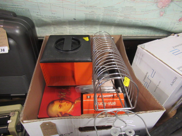 BOX OF CDS AND VIEWMASTER ETC Image