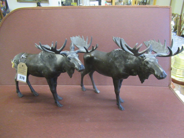 PAIR OF METAL MOOSE SCULPTURES Image