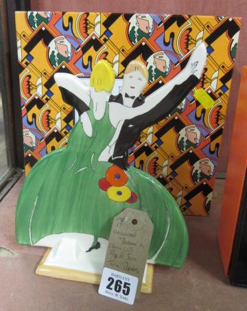 WEDGWOOD CLARICE CLIFF AGE OF JAZZ  DANCING COUPLE     TWIN DANCERS Image