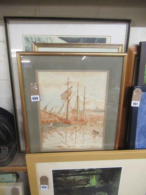 QUANTIY OF PRINTS AND A WATERCOLOUR Image