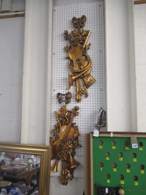 PAIR OF CARVED WALL HANGINGS Image