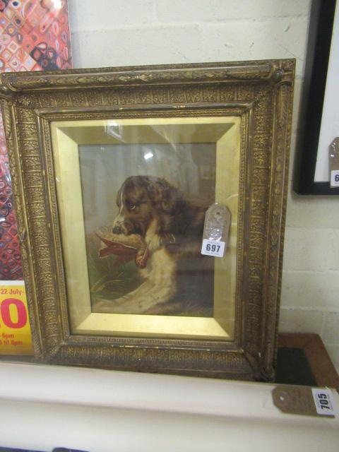 GILT FRAMED DOG PICTURE Image
