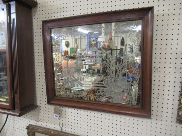 19TH CENTURY ETCHED IN MEMORIUM MIRROR Image