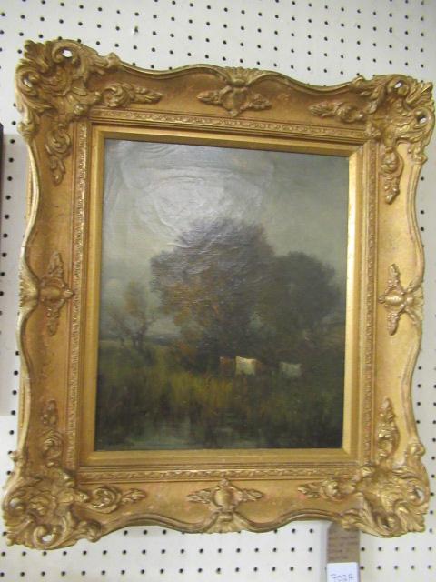 GILT FRAMED OIL OF CATTLE SIGNED W ASHTON Image