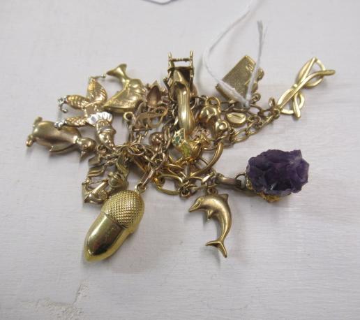 9CT GOLD CHARM BRACELET 23.5G GROSS Image