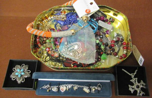 BOX OF COSTUME JEWELLERY Image
