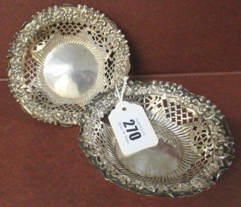 PAIR OF SILVER BONBON DISHES 1OZ 16DWTS Image