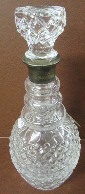 SILVER BANDED GLASS DECANTER Image
