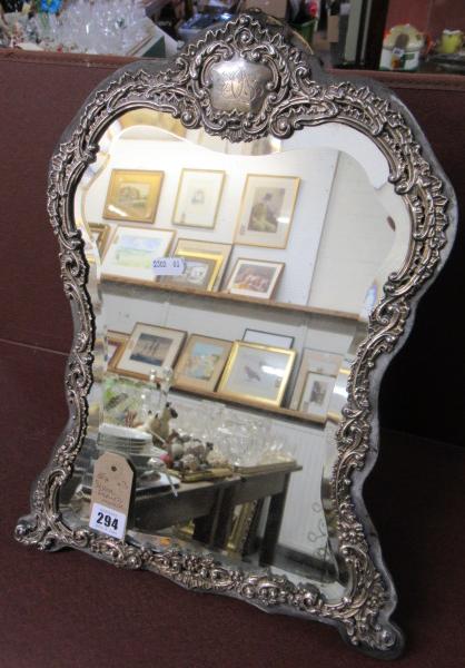 SILVER FRAMED EASEL BACK MIRROR Image