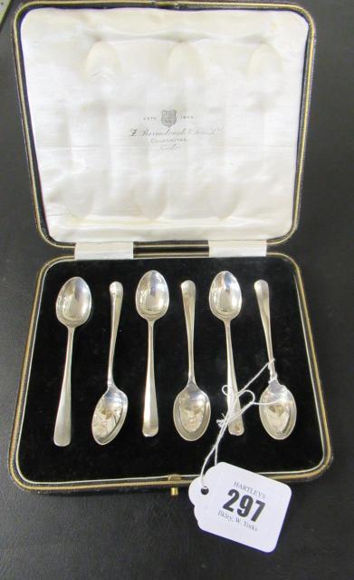 SET OF SIX SILVER RAT TAIL COFFEE SPOONS Image