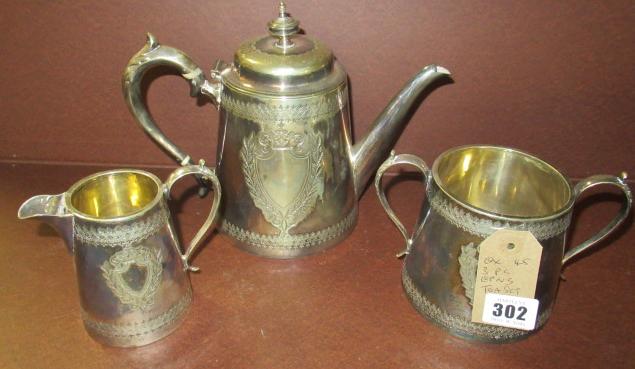 THREE PIECE EPNS TEA SET Image