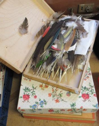 THREE BOXES OF FEATHERS Image