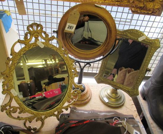 THREE VINTAGE VANITY MIRRORS Image