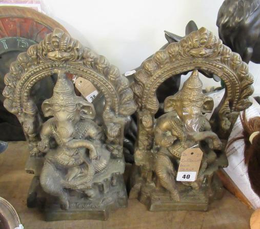 TWO GANESH BRASS STATUES Image