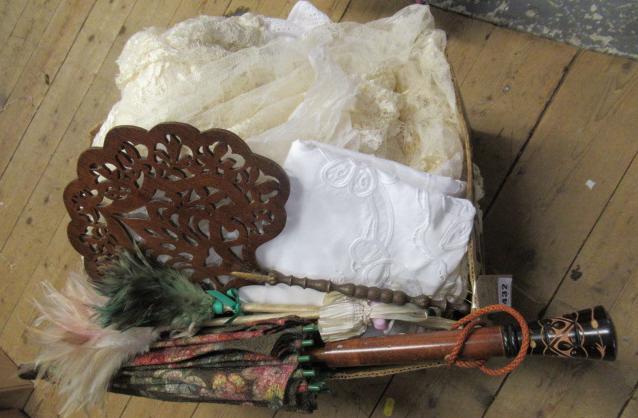 BOX OF ASSORTED FABRICS ETC Image