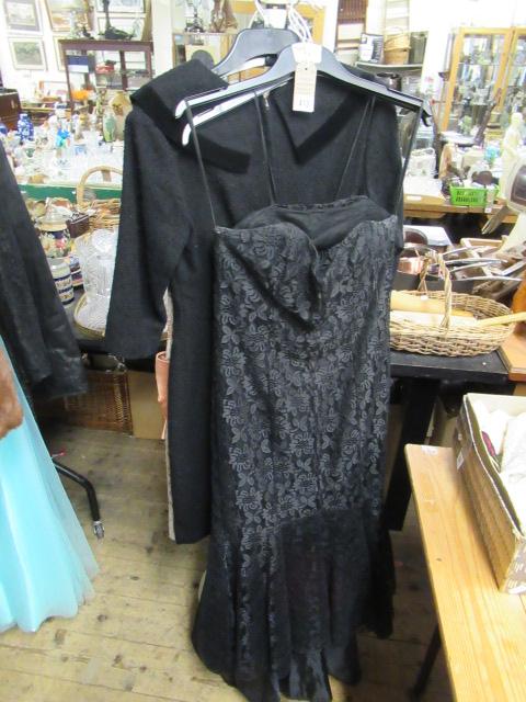 TWO TAFFETA LACE EVENING DRESSES AND TWO OTHERS Image