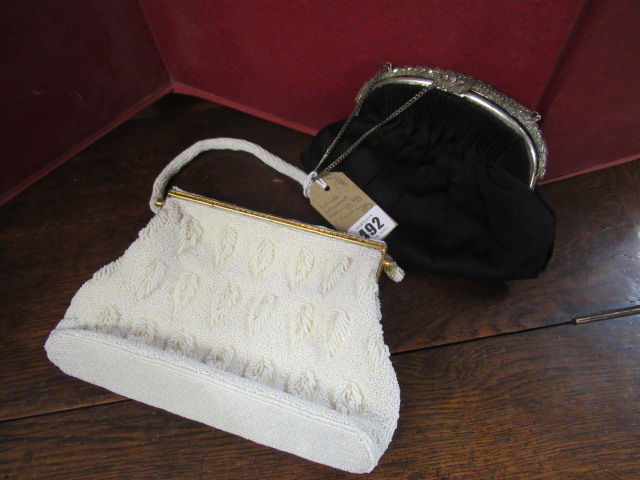 WHITE BEADED EVENING BAG AND ANOTHER Image