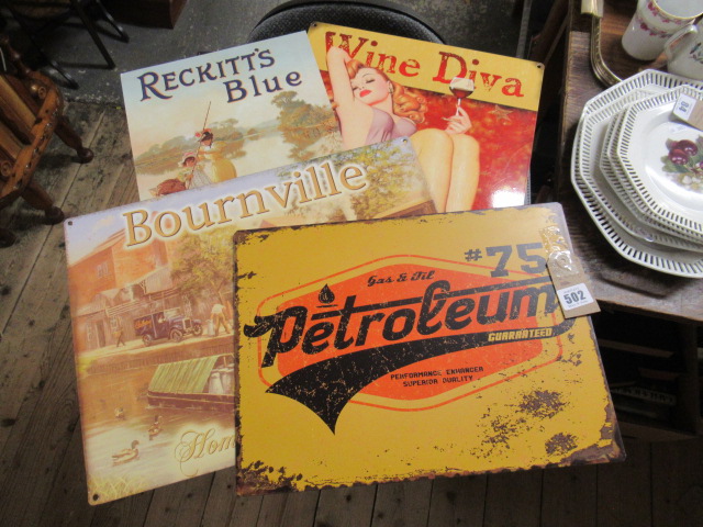 QUANTITY OF TIN SIGNS Image