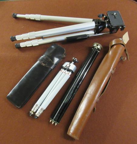 TWO VINTAGE CASED TRIPODS AND ANOTHER Image
