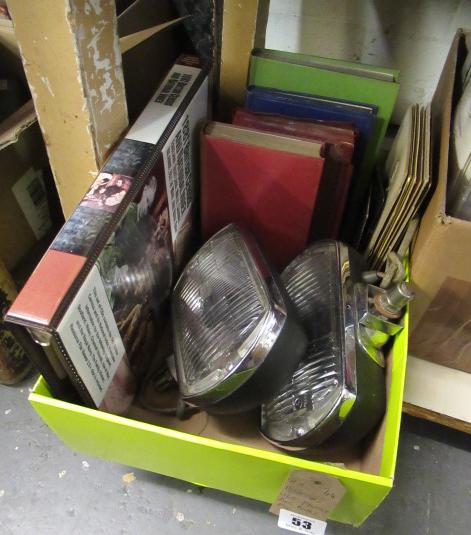 BOX OF OLD PHOTOGRAPHS AND BOOKS ETC Image