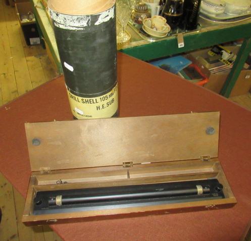 CASED ROLLING RULE AND A  DRILL SHELL 105MM Image