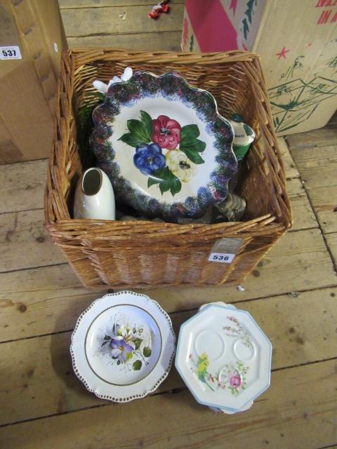 BOX AND BASKET OF MISCELLANEOUS ITEMS Image