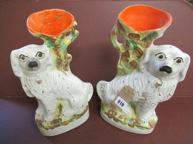 TWO STAFFORDHSIRE DOG SPILL VASES Image
