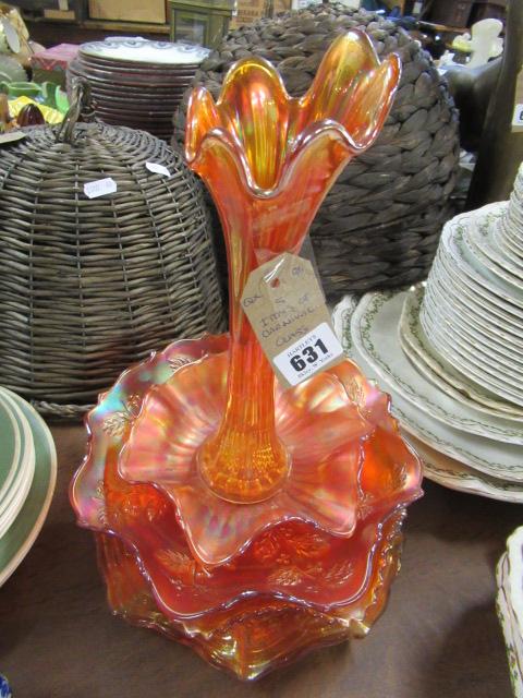 FIVE ITEMS OF CARNIVAL GLASS Image