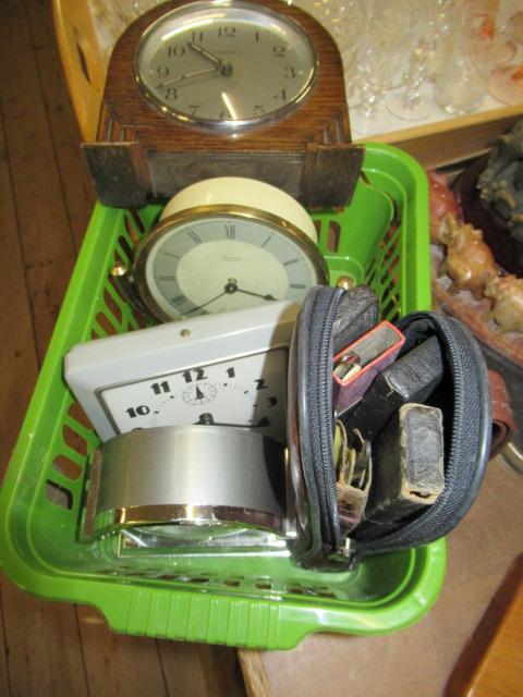 FOUR CLOCKS  QUANTITY OF CUT THROAT RAZORS AND A WHISTLE Image