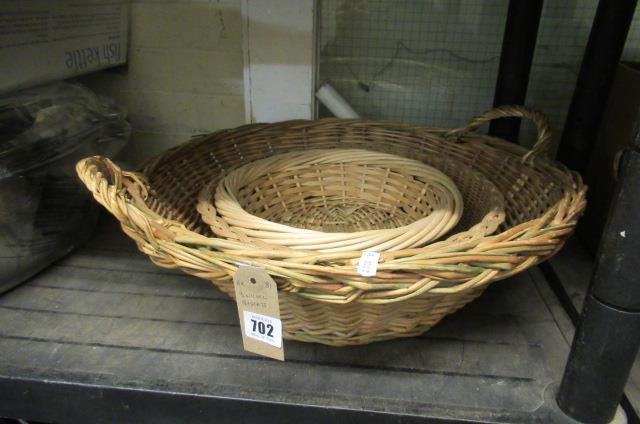 THREE WICKER BASKETS Image