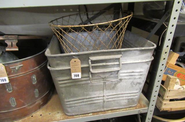 TWO METAL CONTAINERS AND A MOP BUCKET Image