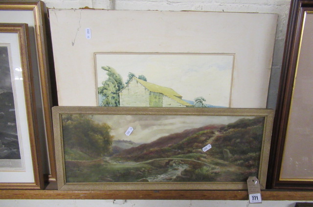FRAMED WATERCOLOUR AND UNFRAMED WATERCOLOUR BY LANGHORNE Image