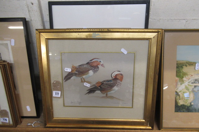 PASTEL OF BIRDS AND FRENCH ETCHING Image