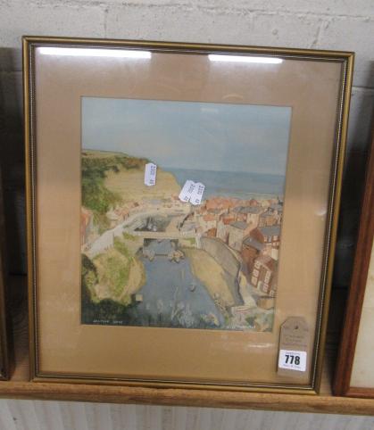 SIGNED WATERCOLOUR   STAITHES Image