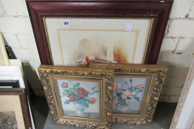 THREE FLORAL PICTURES Image